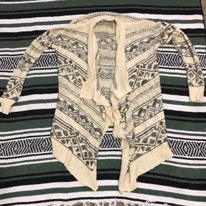 Pink Rose L Aztec lightweight Hi-Low cardigan